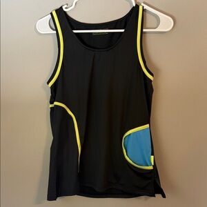 Pure Lime Women's Athletic Black Lime & Blue Tank Size Medium